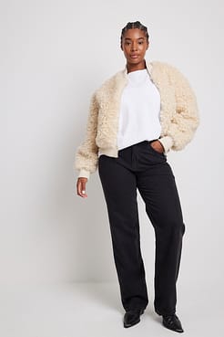 Teddy Bomber Jacket Outfit