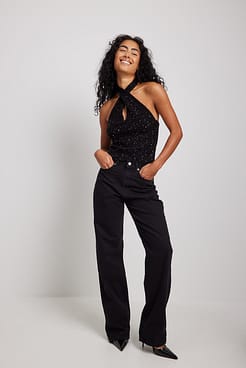 Glitter Keyhole Singlet Outfit.