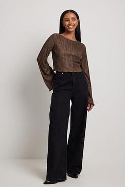 High Neck Plisse Top Outfit.