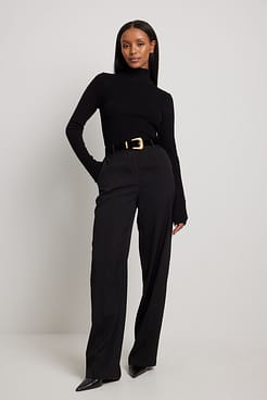 Ribbed Polo Knitted Sweater Outfit.