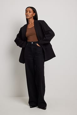 Strappy Back Detailed Bodysuit Outfit.
