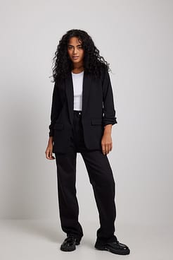 Gathered Sleeve Blazer Outfit