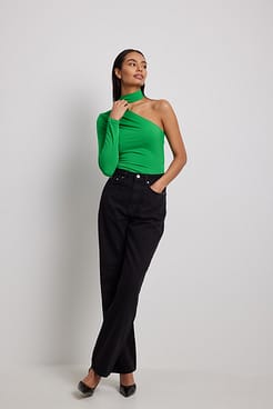 Draped One Shoulder Choker Top Outfit