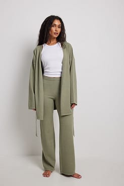 Knitted Wide Trousers Outfit