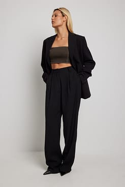 Contrast Seam Corset Denim Top Outfit.