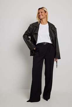 Heavy Low Waist Suit Pants Outfit.