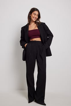 Lurex Knitted Cropped Singlet Outfit.