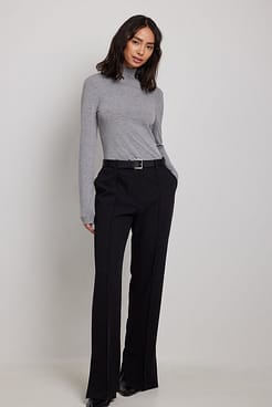 Side Slit Tailored Pants Outfit