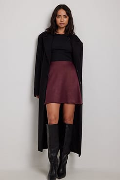 Satin Mini Circle Skirt Outfit