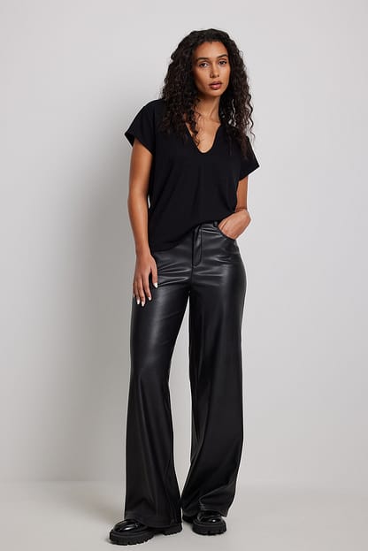 Black Pantalon faux cuir