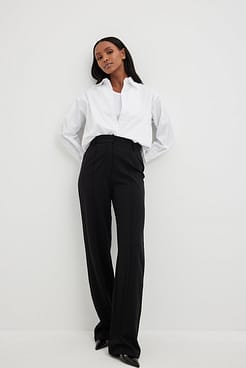 Fitted Wide Leg Suit Pants Outfit.