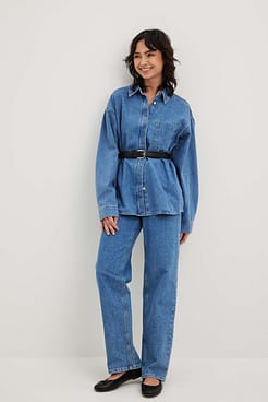Oversized Denim Shirt Outfit