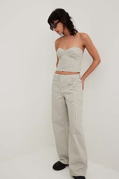 Striped Cargo Denim Outfit