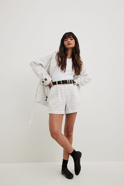 Off White Veste courte en tweed avec poche