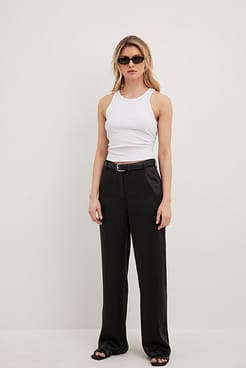 Satin Suit Pants Outfit