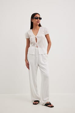 Structured Lace Detail Top Outfit.