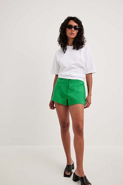 Mini Folded Linen Shorts utfit