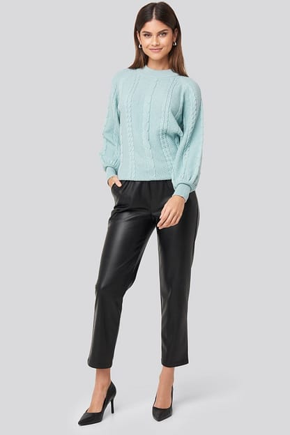 Black Cropped Patent Pants