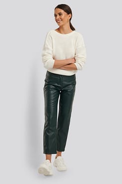 Knitted Deep V-neck Sweater