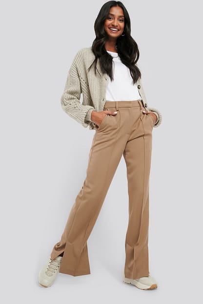 Beige Pantalon De Costume