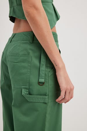 Green Pantalon cargo droit