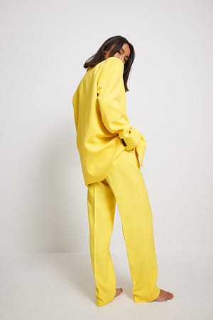 Yellow Pantalon de costume droit recyclé