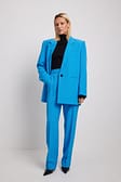 Blue Pantalon de costume droit recyclé
