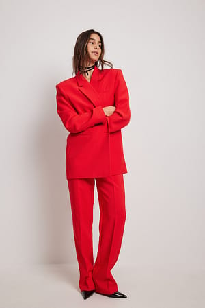 Red Pantalon de costume droit recyclé