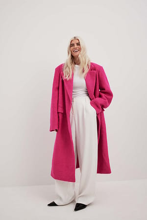 Pink Manteau droit structuré