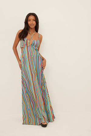 Swirl Print Robe longue à bretelles