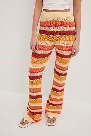 Pantalon en maille à rayures Rayé