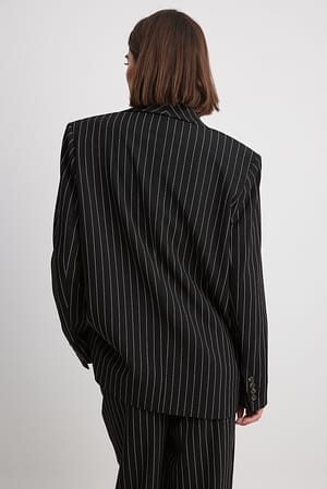 Stripe Black/White Blazer oversize à rayures