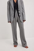 Grey Stripe Pantalon taille haute rayé