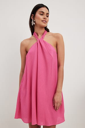 Pink Robe courte dos nu structurée