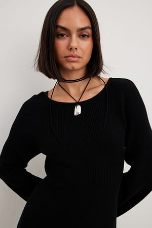 Silver Collier en daim avec pendentif