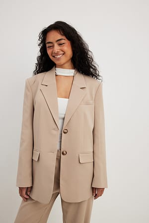 Soft Taupe Blazer oversize habillé