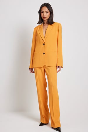 Orange Pantalon de costume droit ajusté coupe standard