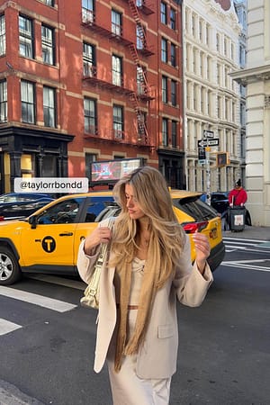 Beige Blazer oversize décontracté
