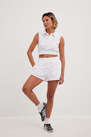 White Short en tissu éponge