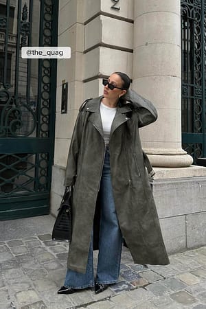 Black Veste motard oversize en similicuir