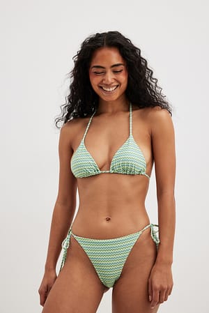 Multicolor Culotte de bikini nouée imprimée