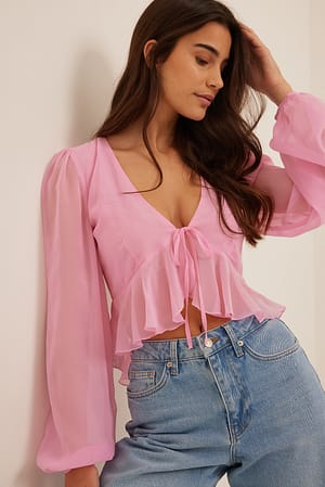 Baby Pink Chemisier mousseline