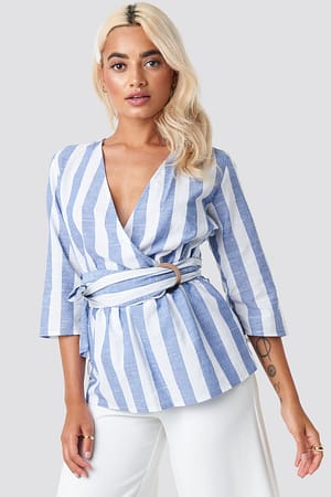 Blue Trendyol Color Block Blouse