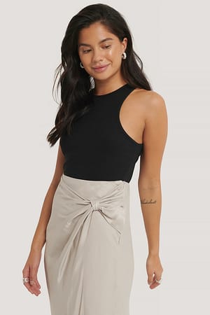 Black Trendyol Halter Neckline Rack Singlet