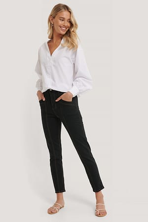 Black Trendyol Jean Mom Taille Haute