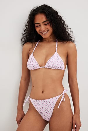 Flower Print Culotte de bikini nouée