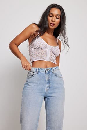 Nude/Flower Bralette maille