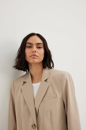 Sand Blazer oversize trois boutons en tissu mélangé