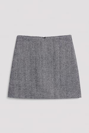 Black/White Stripe Jupe en tweed