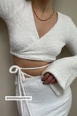 Offwhite Pull cache-cœur en tricot duveteux